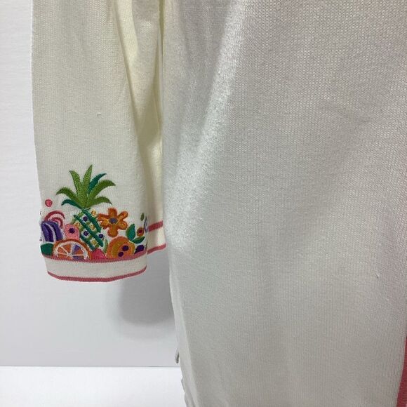 Bob Mackie Floral Fruit Summer Cardigan XS - Picture 2 of 6